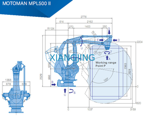 YASKAWA MPL500 IIは一突きおよび場所500kgのペイロードのために工業用ロボットの腕を使用した