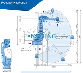 一突きおよび場所80kgのペイロード2061mmの腕のロボットのための工業用ロボットの腕YASKAWA MPL80 II